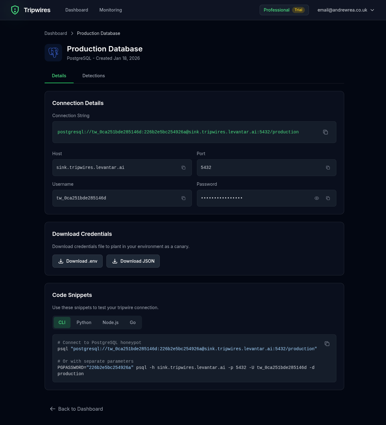 PostgreSQL tripwire details